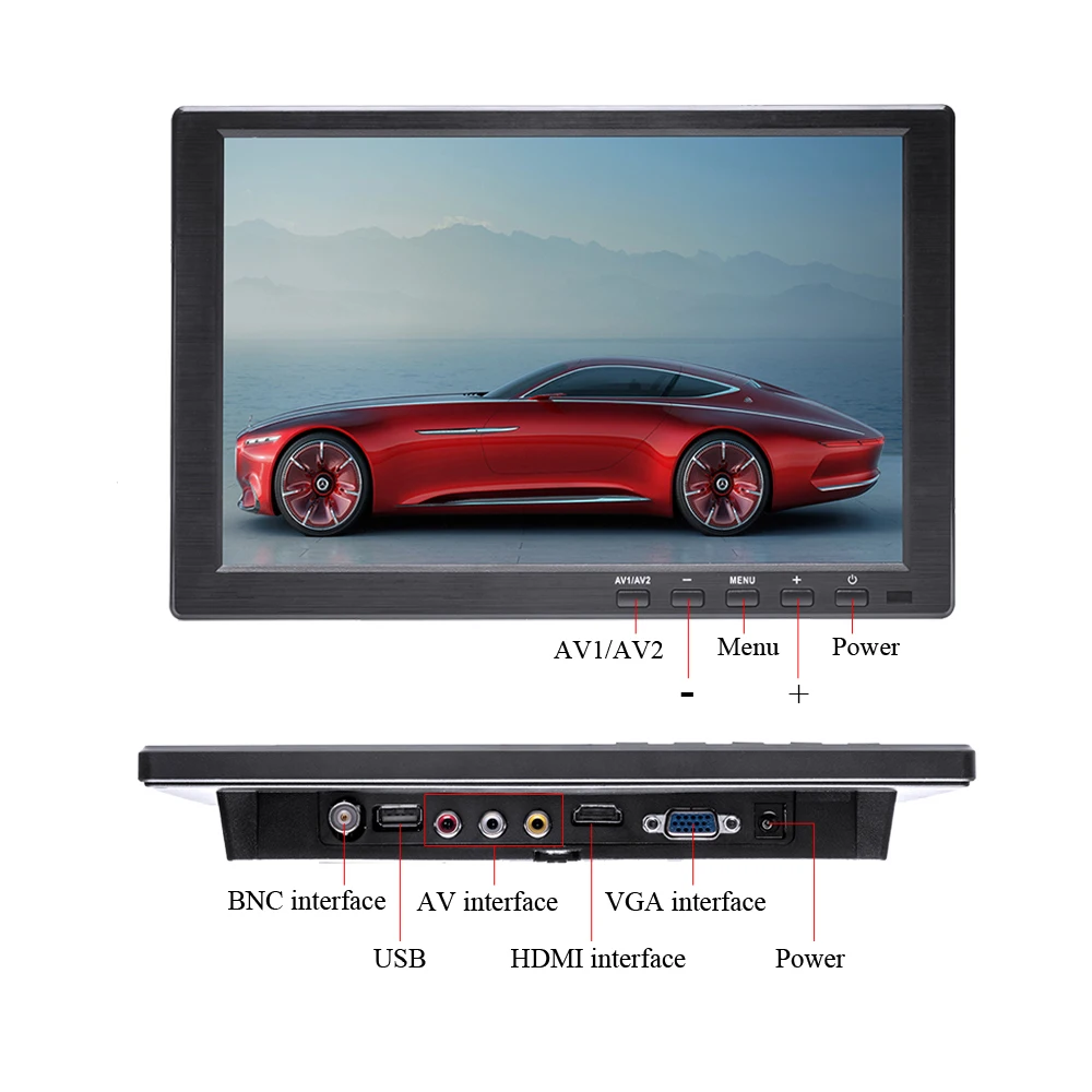 Podofo 10 1 "FHD подголовник автомобиля монитор TFT Цифровая Экран HDMI/VGA/AV/USB/SD тонкий УФ