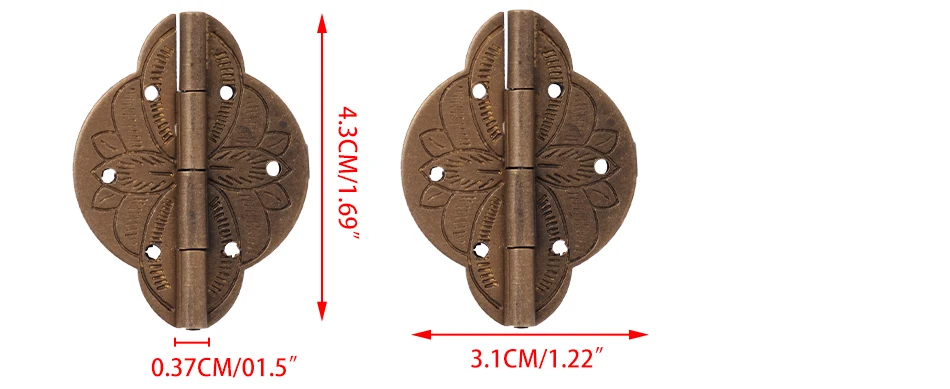 2 шт. 0,9 мм винтажный Бронзовый латунный шарнир коробка для ювелирных изделий декоративный шкаф корпус мебель углы двери