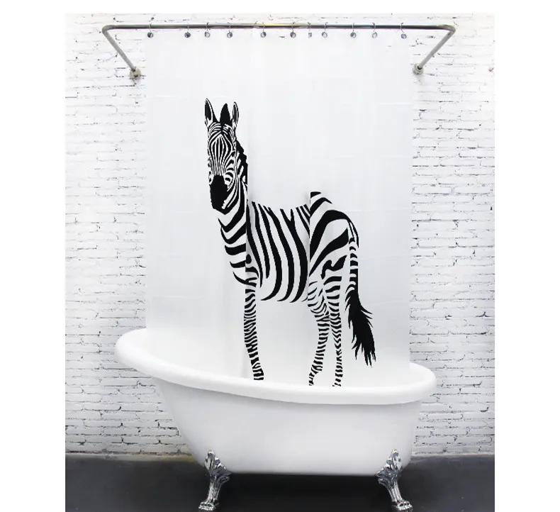 Душа Шторы 2 м * 1.8 eva Водонепроницаемый плесени душ Ткань Зебра творческий|shower curtain
