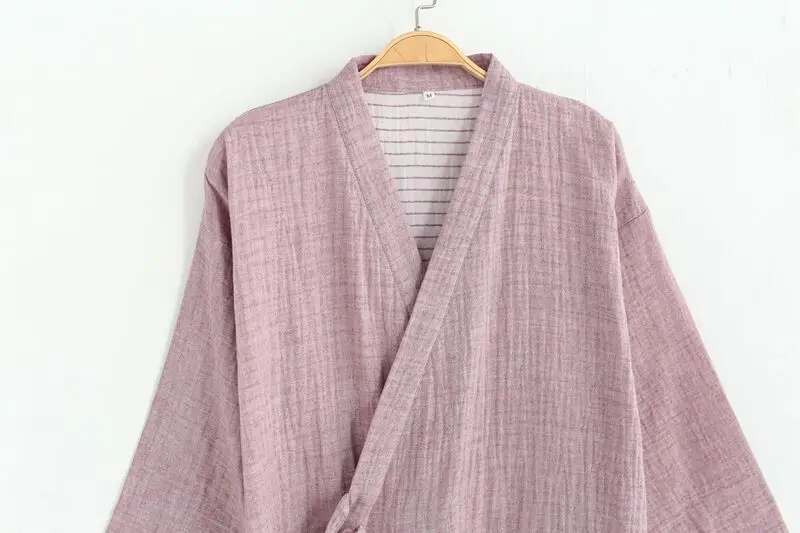 Новый японский весенне-летний халат Yukata мужской хлопок марля тонкая Паровая одежда кимоно пижамы длинный кардиган халат одежда для отдыха