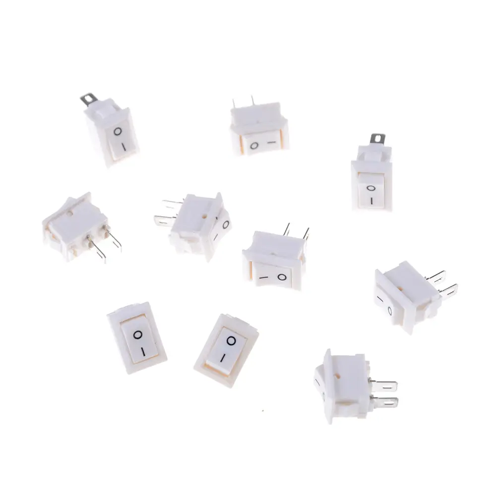 Белый 2PIN SPST вкл/выкл KCD11 лодочный кулисный выключатель 3A/250V Автомобильная