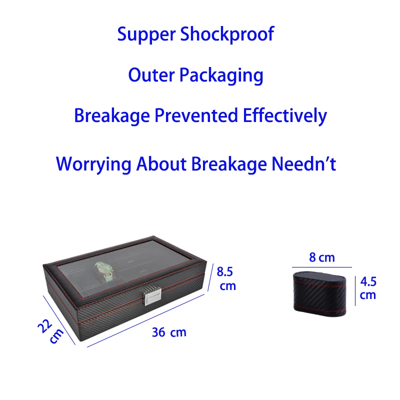 Роскошная коробка для часов 6+ 3 слота, коробка для часов, шкатулка для украшений, органайзер для украшений, держатель для украшений и часов
