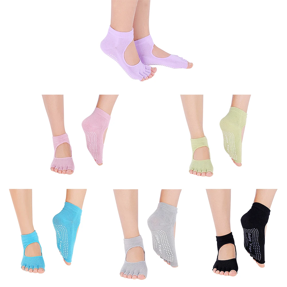 Новые женские профессиональные носки для йоги с открытым носком дышащие Нескользящие впитывающие пот короткие носки с пятью пальцами