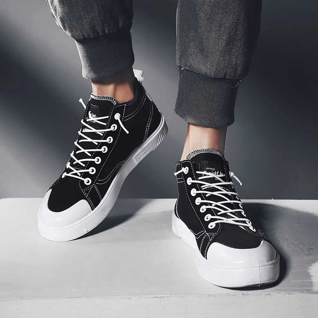 

Sneakers Mens Canvas Shoes Fashion Cool Street Sneakers Breathable Men's Casual Shoes Male Brand Classic Black White Shoes 7.10