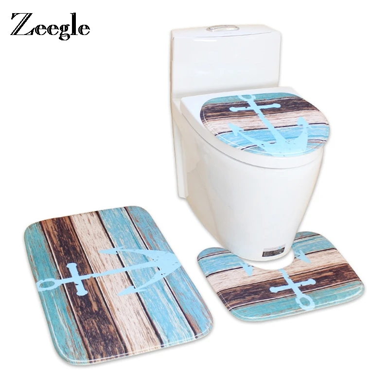 Zeegle 3 قطعة الحمام حصيرة الفانيلا السجاد الحمام سجادة ضد الإنزلاق ل غطاء مرحاض غطاء حمام السجاد ماصة الحمام البساط سجادة استحمام