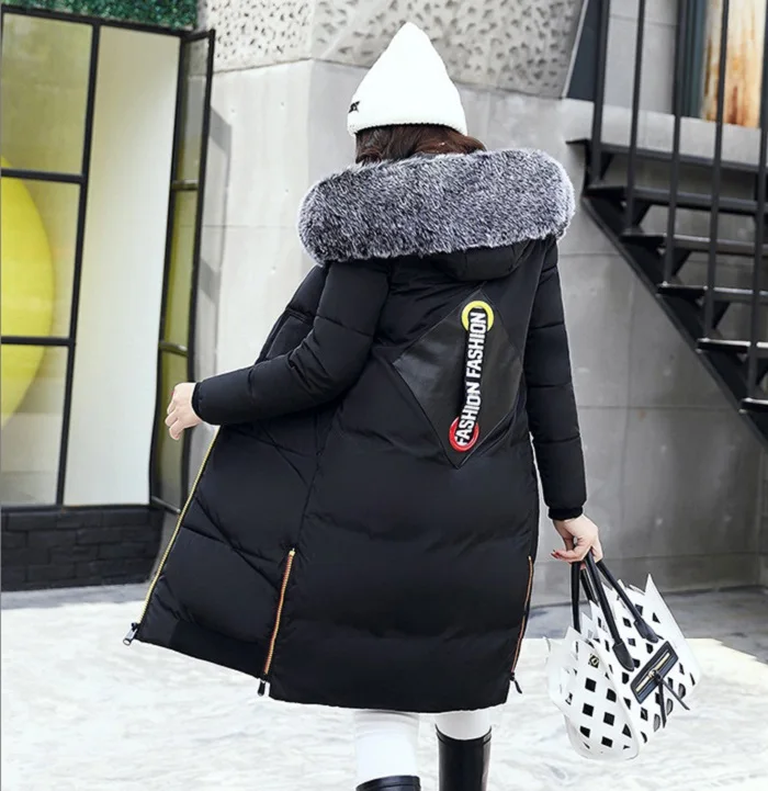 2017 New winter coat women long jacket Collar Hooded Woman Parka Womens cotton padded Coats Thick Jacket+23 (2)