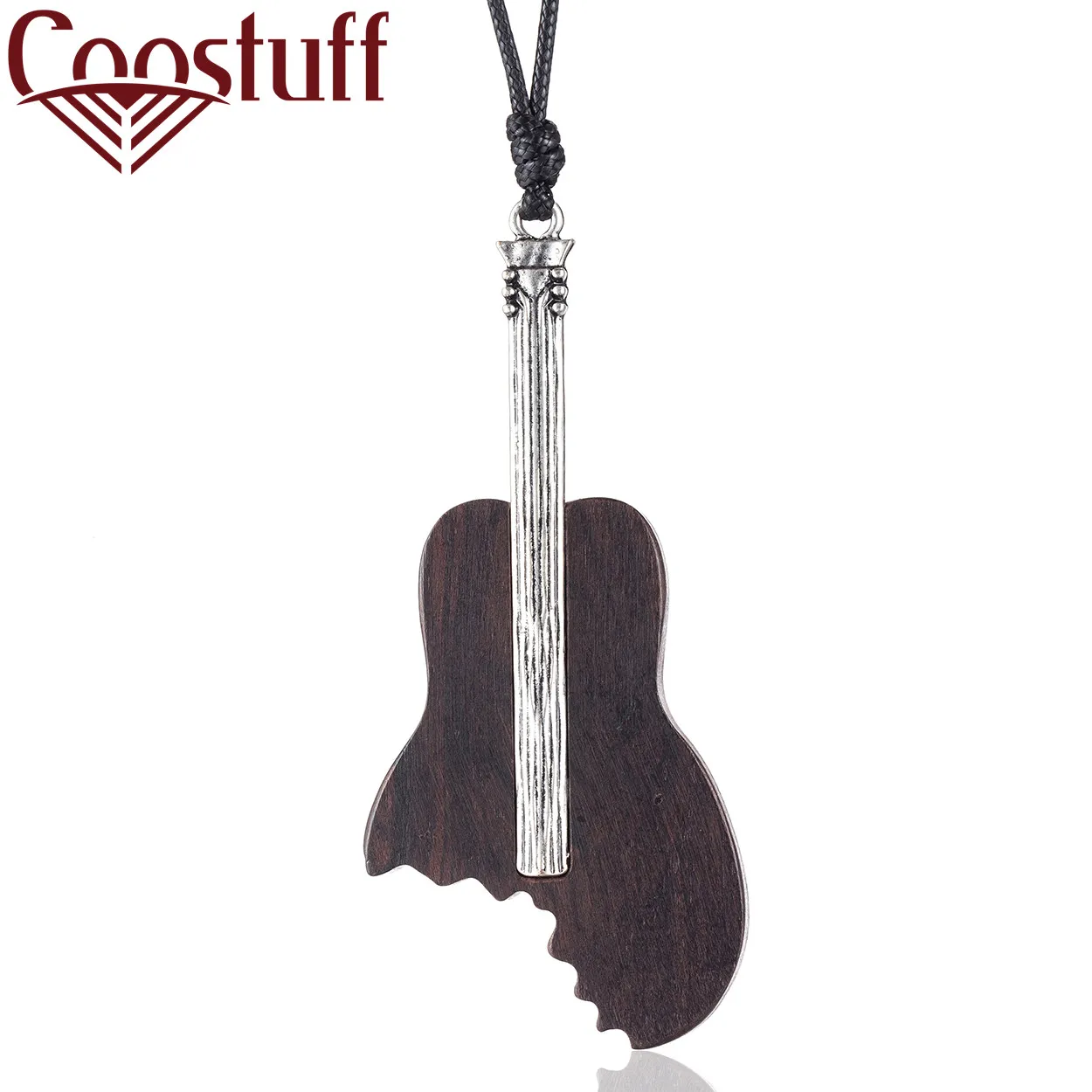 

Guitar Jewelry Long Necklace with Sandalwood Pendant necklaces & pendants 2019 Vintage women collares mujer choker kolye bijoux