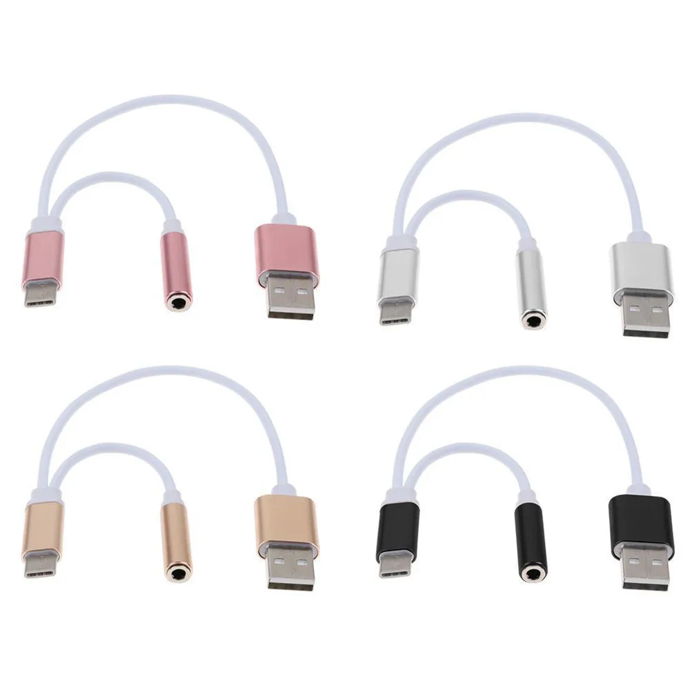 

USB Type-C To 3.5mm Jack AUX Headphone Audio Splitter Converter Adapter Cable DROP SHIPPING