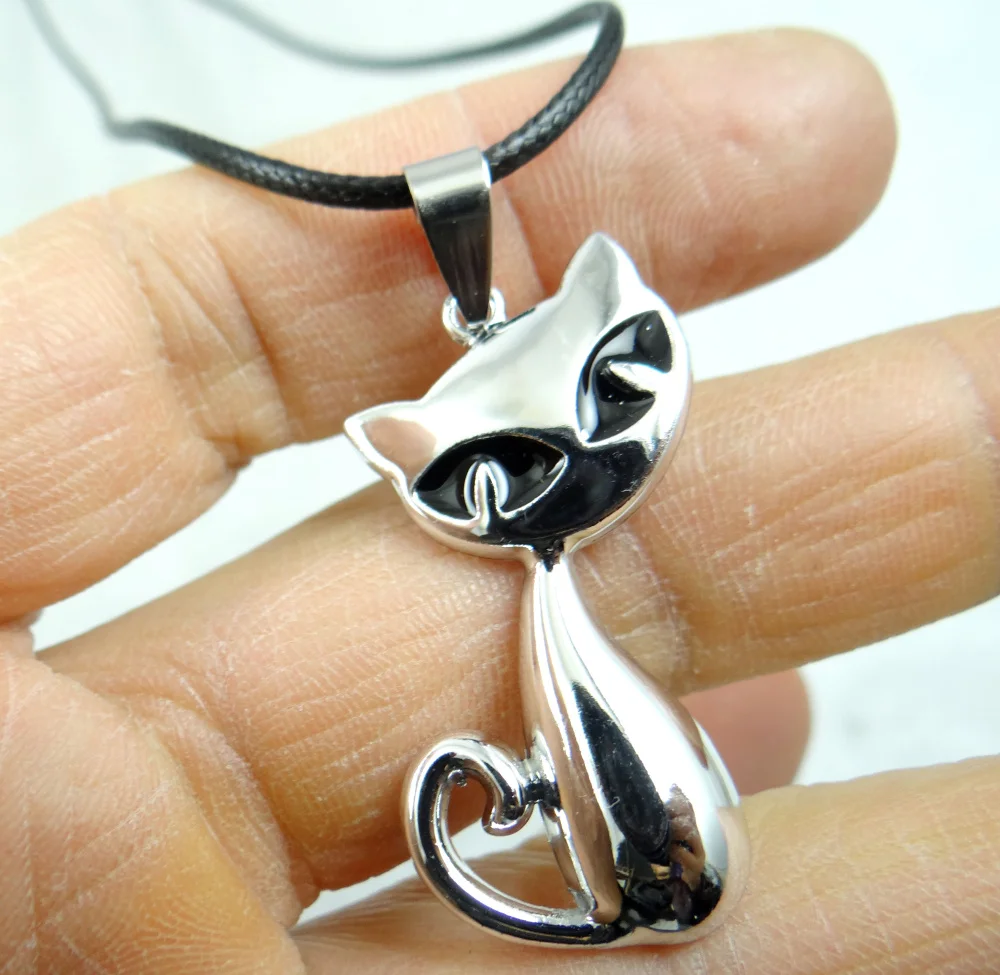 

3pcs Free shipping High Quality Lucky Charm Alloy Necklace Fashion Retro antique silver Charm Cat Pendant & necklace