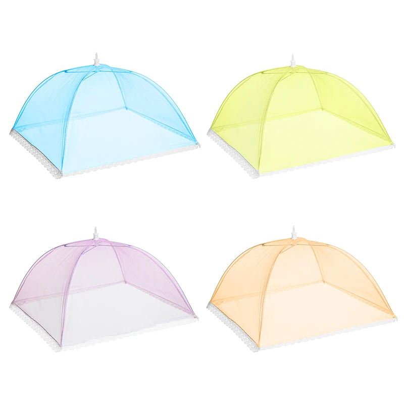 

4 Pcs Umbrella Food Covers Tent Set Large Mesh Screen Net Insect-proof Foldable Breathable Kitchen Table Accessories Wigwam