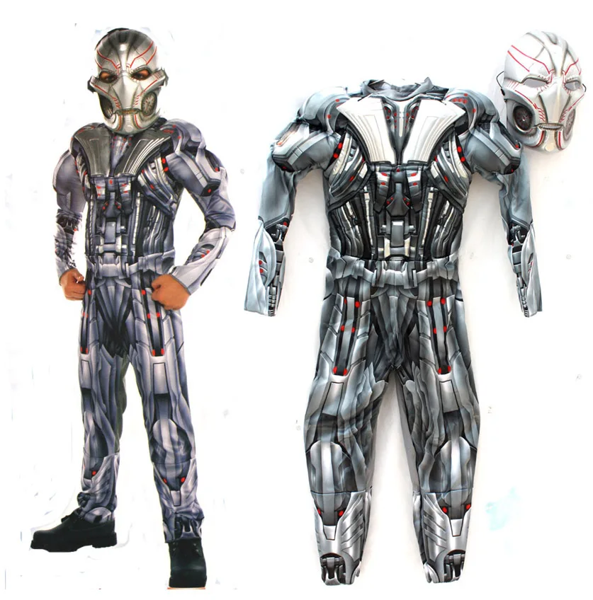 Free shipping ,superhero Avengers Age of Ultron iron man Captain American muscle costume with mask