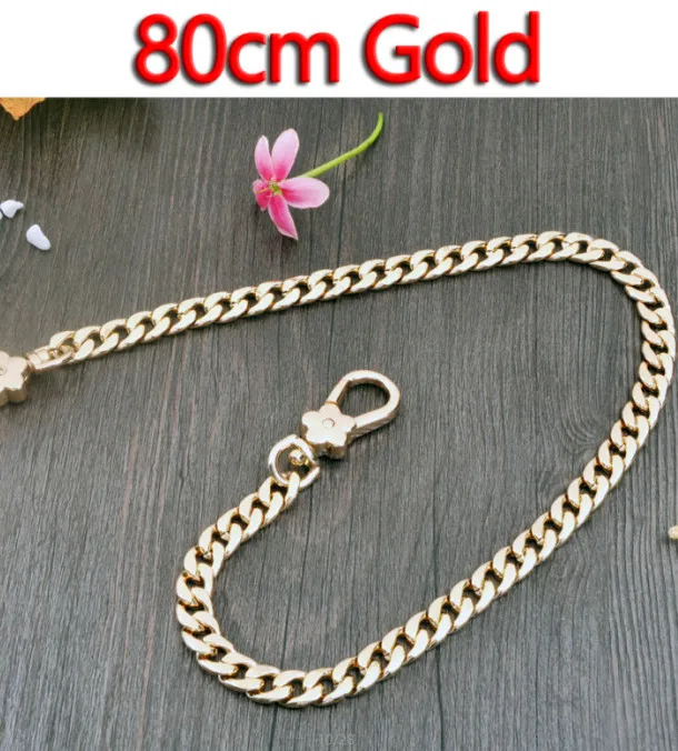 80cm Gold DIY Замена сумка Бретели для нижнего белья 9 мм золото, серебро, пистолет черный, бронзовый Цепи ремешок, ручки для сцепления Сумки, Малый Сумки - Цвет: 80cm Gold
