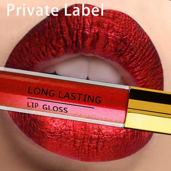 

Private label minimum and price as shown on store light pearlescent no glass liquid Lip Gloss Lipstick blank NO LOGO