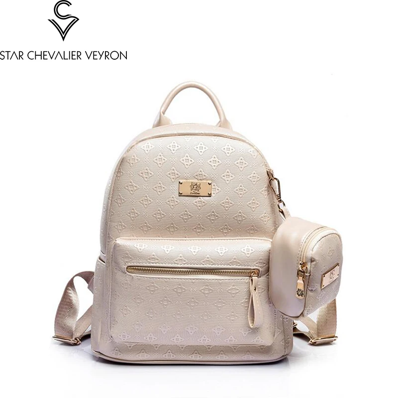 

2017 2 new colors women backpack women school bag shoulder bag Embossed high-grade shoulder bag double package famale school bag