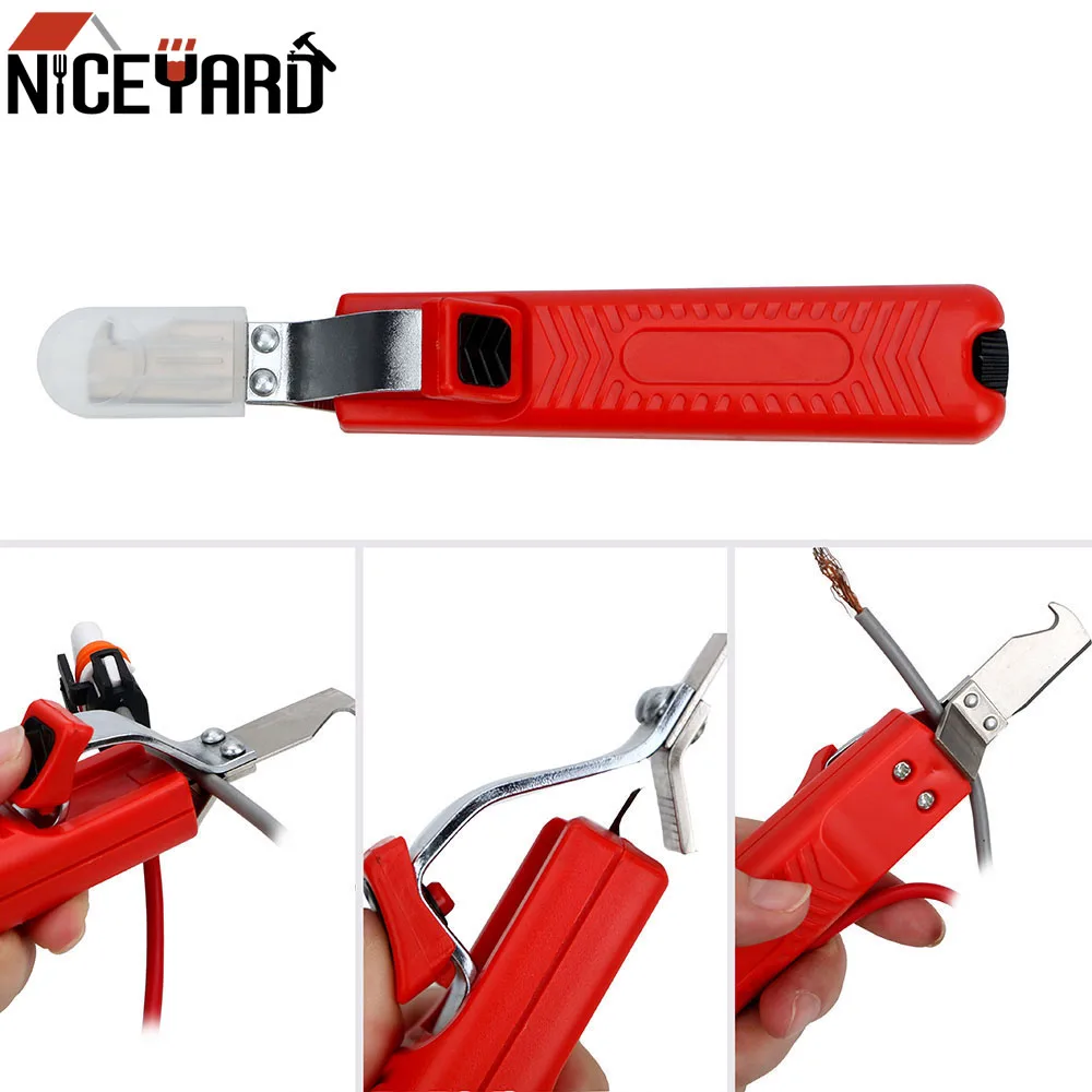 

NICEYARD 8-28mm Wire Stripper Knife PVC Cable Insulation Stripper Rubber Handle Cable Stripper Fastness Adjustable