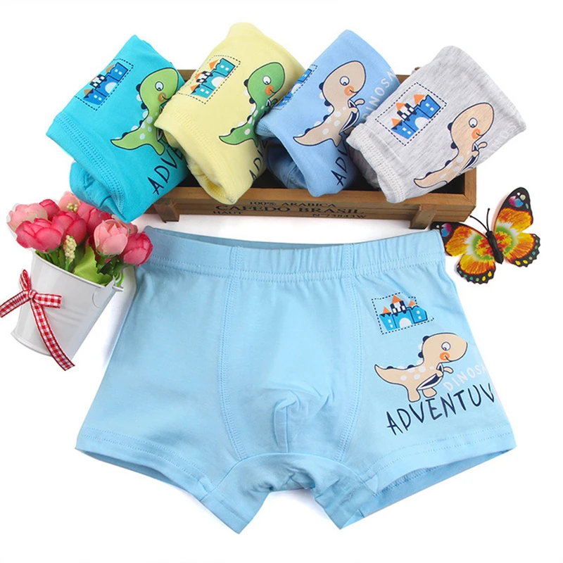 5Pcs/1lot Baby Boys Underwear Cartoon Dinosaur Panties Children Cotton