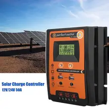 12V/24V 30A Solar Charge Controller Solar Panel Battery Regulator Dual USB LCD Display With User Manual 10 pec