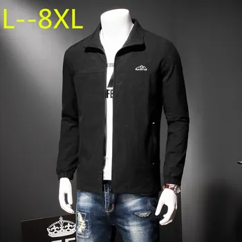 

Plus 8XL 6XL 5XL 4XL Autumn hooded jacket men Fashion 2018 New Thin military jacket Mens slim Zipper jacket windbreakers jacket