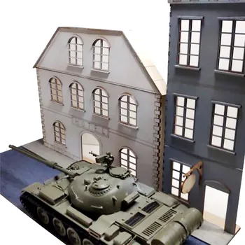 

Diorama Wooden Assembly Model Kit 1/35 European Urban Street Scenes DIY Model Kit Paint Not Included