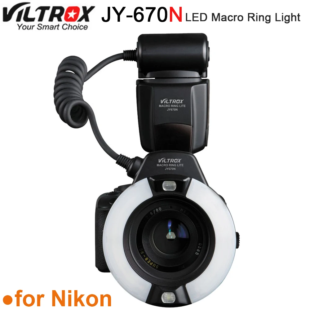 

Viltrox JY-670N Camera Macro Close-Up TTL Ring Flash Speedlite for Nikon D3200 D3300 D5200 D5500 D7200 D800 D700 D90 DSLR