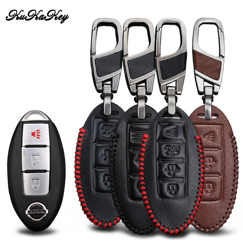 KUKAKEY чехол для автомобильного ключа из натуральной кожи Nissan Qashqai Juke Note Almera Teana Tiida
