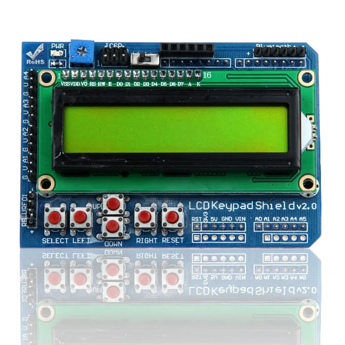 

Geetech LCD 1602 Keypad Shield Blue/Red/Orange/Green backlight LCD 16x2 Characters Display for Arduino