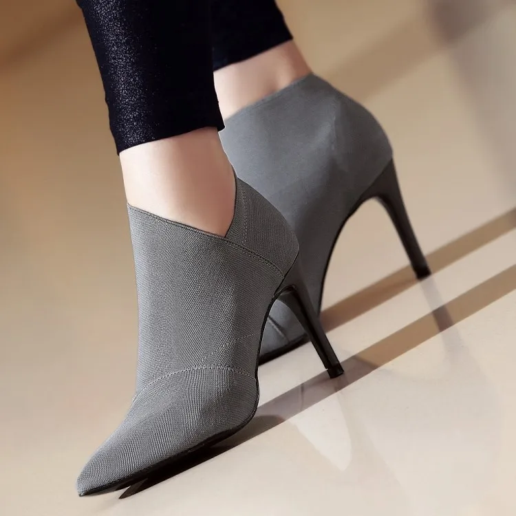 Bout Base Vente Et Automne Hauts Casual Talons Pointu Femmes De Unique gris Outwear Équipée Chaussures Mode D'hiver Noir Femelle Chaude wq5CqOS