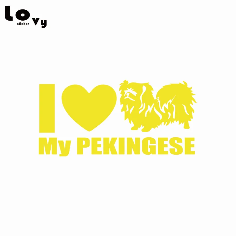 Виниловая забавная наклейка для автомобилей I Love My Pekingese мультяшная собака