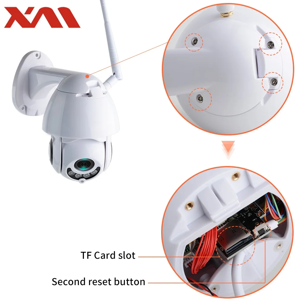 Беспроводная PTZ IP камера XM 1080P Wi Fi CMOS ночное видение H265 + ИК безопасности с датчиком