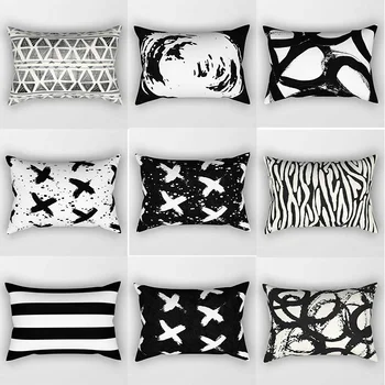 

70*50cm brand black white geometry double sides patterns pillow case rectangle bedroom pillow cases travel pillow cover