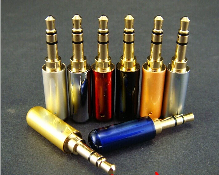 free shipping 100pcs 3 poles RCA Connector 3 5mm jack RCA Audio Connector 00audio plug 3 5mm audio plug Stereo Headphone adater