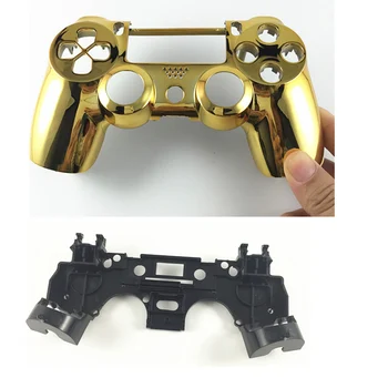 

Golden Plating faceplate shell Front Housing shell+R1 L1 Key Holder Internal Support Stand Frame for PS4 Controller DualShock 4