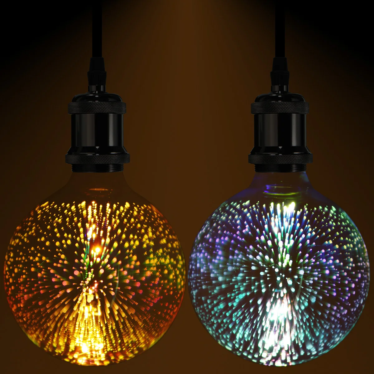 Smuxi 3D Fireworks E27 G95 LED Simply Retro Decor Glass Colorful