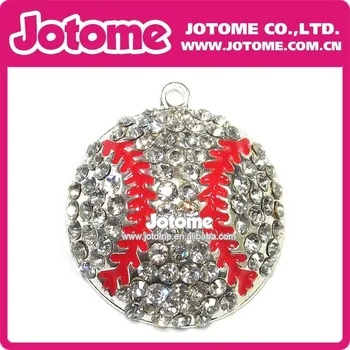 

100pcs 45mm Free shipping High Quality Crystal Rhinestone baseball Pendants