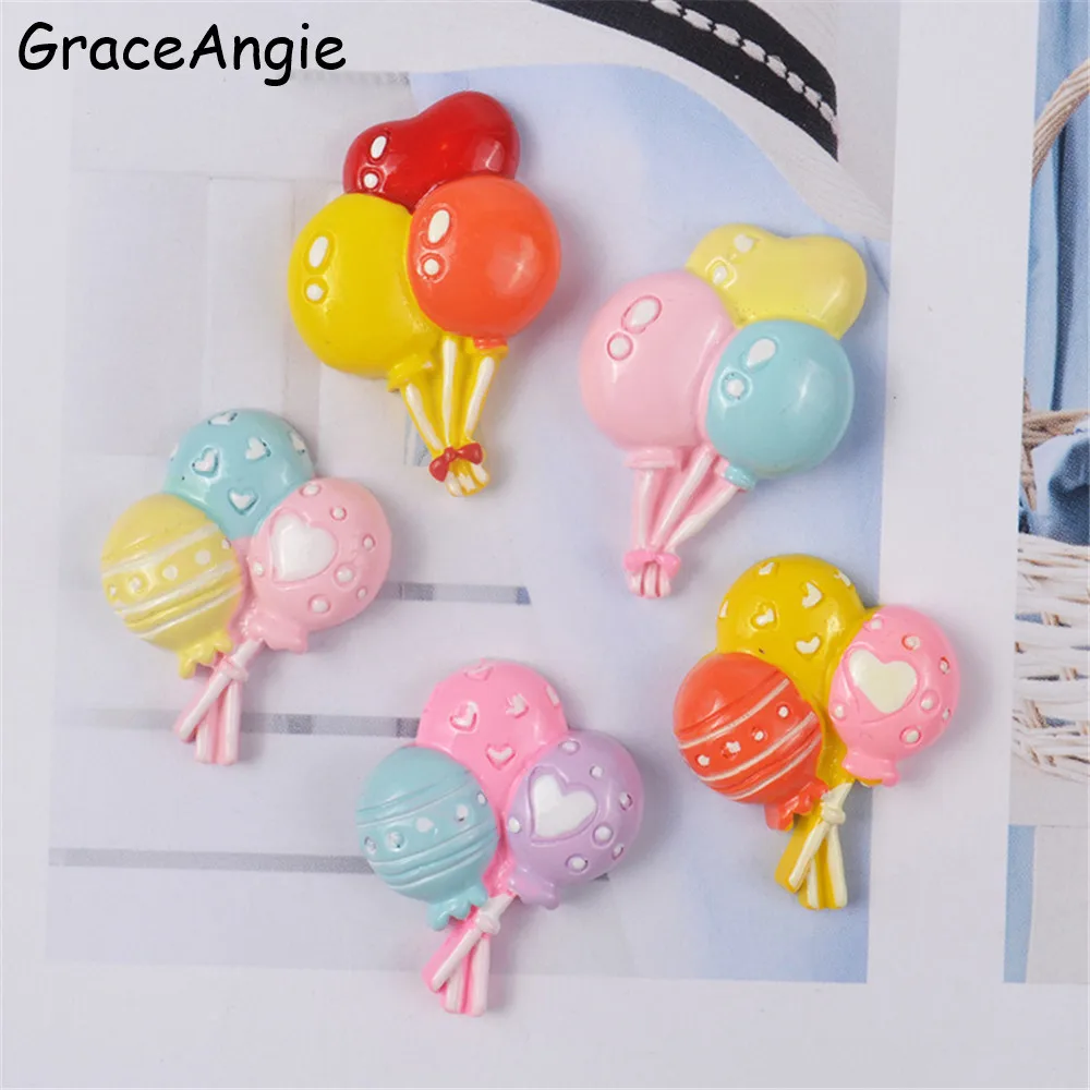 

10pcs Cute Accessories Resin Flatback Rainbow Ballon Cabochons Resin Flatback Scrapbooking Flatback of Slime Beads