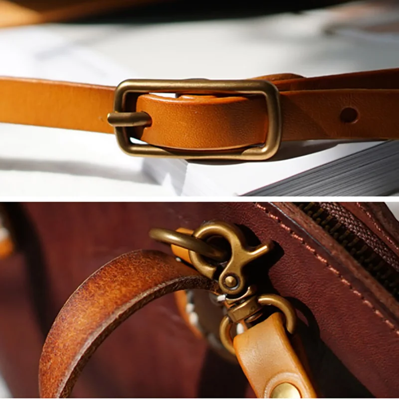 AETOO Lady Leather handmade fashion handbag, tanning cowhide retro color making old shell bag, female crossbody bag