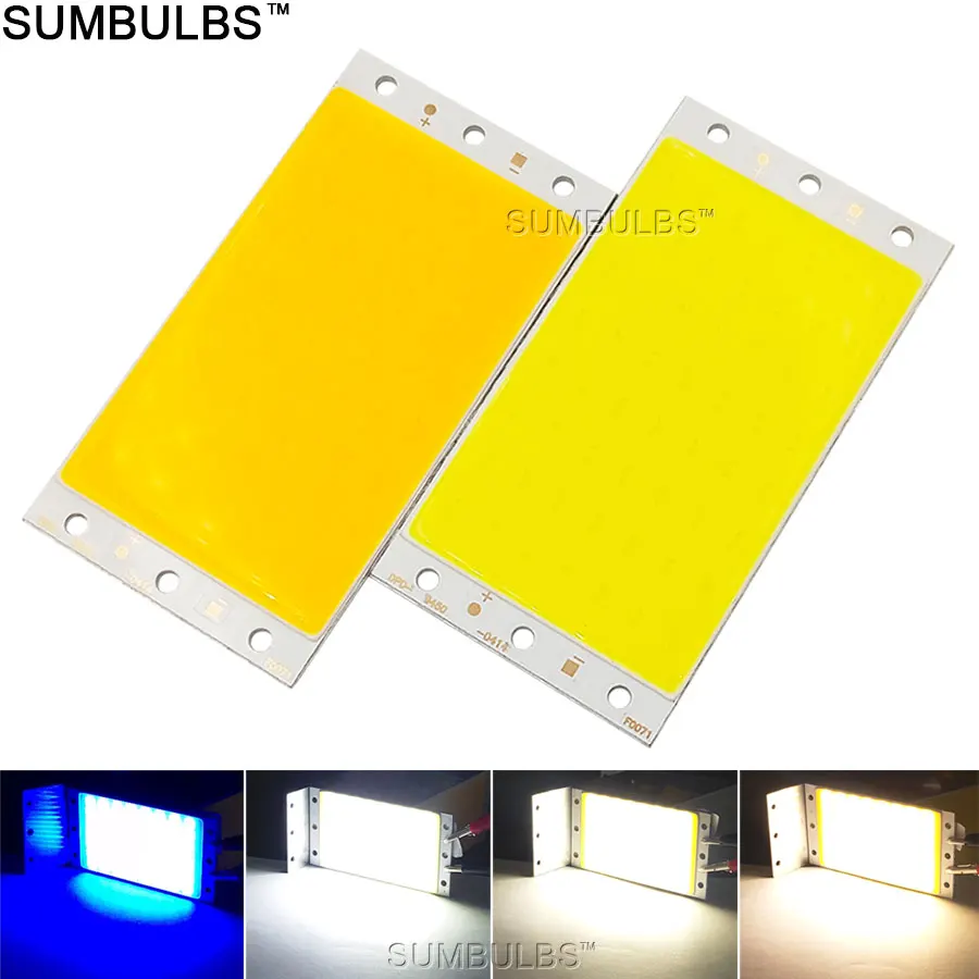 Sumbulbs самодельная Светодиодная панель свет 94x50 мм 1500LM ультра яркий теплый натуральный холодный белый синий DC 12 В в Вт 15 Вт COB доска светодио дный светодиодные лампы - изображение