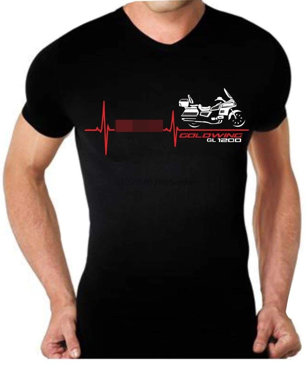 

Newest 2019 T Shirt Men Tshirt T-shirt for HON GOLDWING GL1200 Motorcycle Heart TSHIRT T-shirt Heart Beat