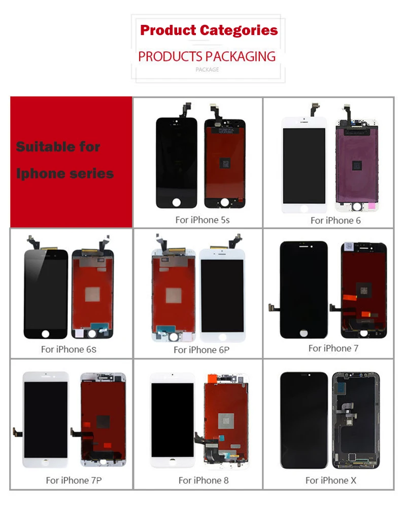 

LCD For iphone 8 iphone7 iphone 6s 6plus iphone 5Screen Display Part Glass Touch Panel Digitizer Assembly Complete Tools Scree