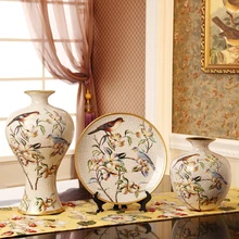 Европейский стиль ретро Керамическая Ваза домашний интерьер ювелирные украшения цветок ремесла стол Декор для гостиной