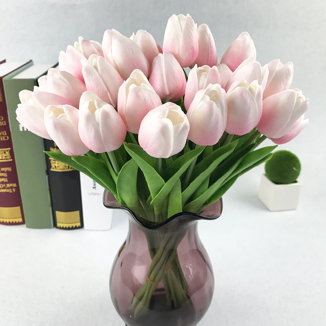 10pcs/lot Tulip Artificial Flower Cute plastic bouquet Real touch