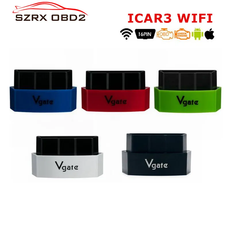 ELM327 Vgate Икар 3 Wi-Fi OBD2 OBD диагностический Интерфейс для Android/Iphone PC Авто сканер ICar3 сканирования 5 цветов Выберите