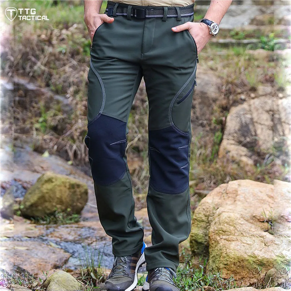ФОТО Outdoor Male Water Repellent Quick Drying Pants Men  Camping Sport Trousers Breathable Mountaineering