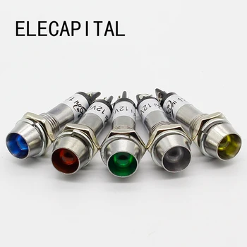 

5pcs 12V 24V 220V 8mm metal LED Warning Pilot Light metal led lamp led indicator light metal LED light