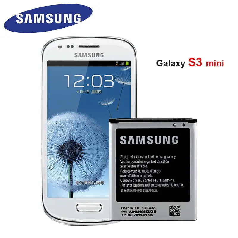 Аккумулятор samsung для samsung Galaxy S3 Mini i8160 i8200 S7562 i8190 G313 1500 мАч EB-F1M7FLU 3 Pin без NFC