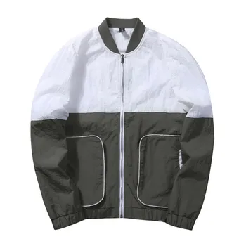 

2019 Men Spring Patchwork Jackets and Coats Quick Drying Jaqueta Masculina Male Casual Fashion Zipper Jackets Hombre Men EU Size