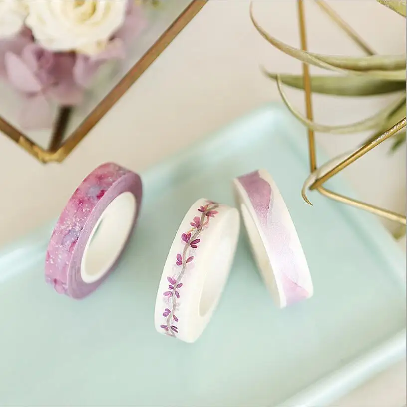 

10mm*5m watercolor Pink Flowers Antiquity washi tape DIY decoration scrapbooking planner masking tape label sticker stationery