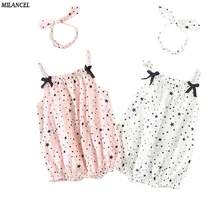 MILANCEL/Коллекция года, Комбинезоны для маленьких девочек Одежда для девочек с принтом звезды Летняя одежда для маленьких девочек милые комбинезоны для малышей хлопковые комбинезоны для девочек