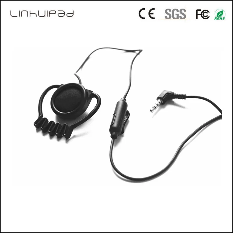 3.5mm stereo With Mic Hook Headphone Economical soft rubber ear Hook