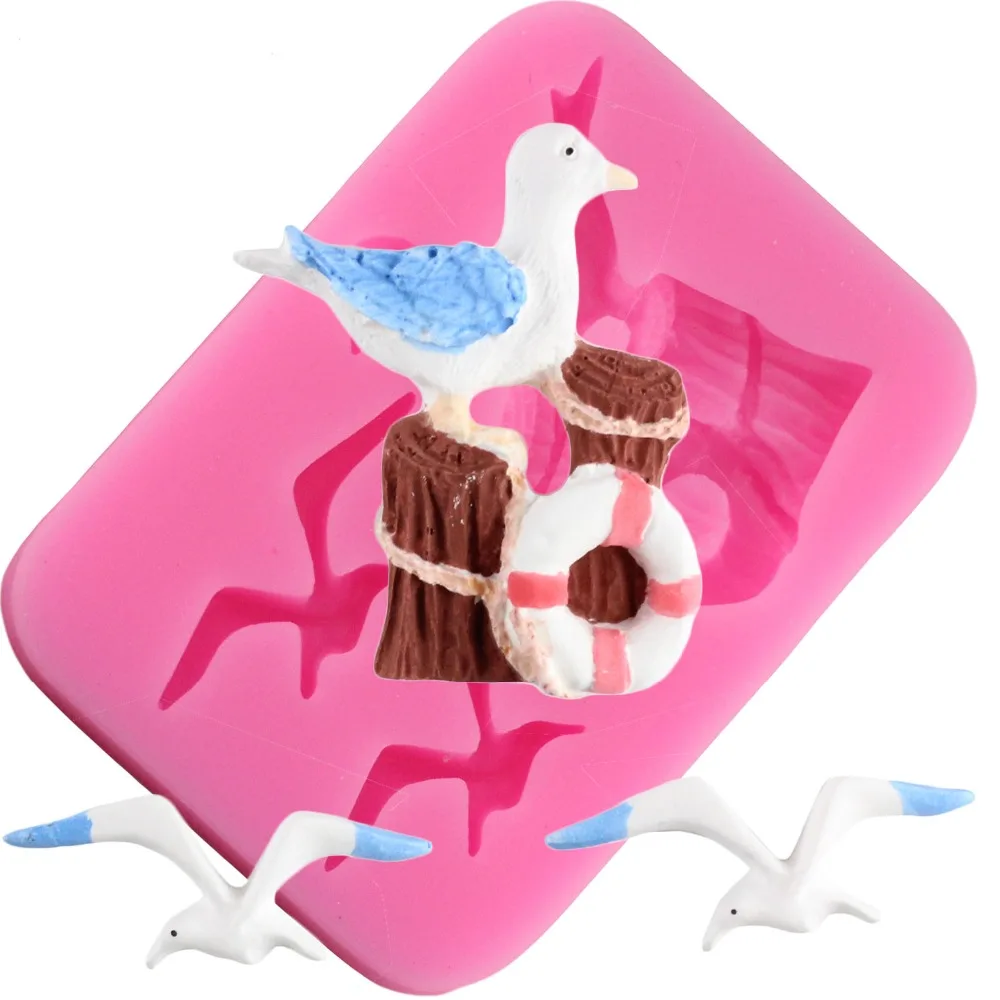 

3D Bird Cake Silicone Mold Fondant Cake Decorating Tools DIY Seagull Chocolate Candy Fimo Clay Molds Kitchen Accessories